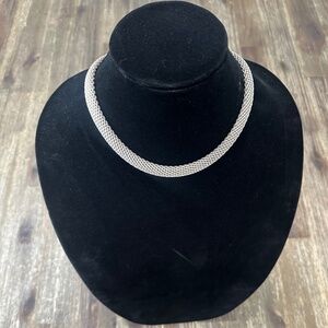 Tiffany & co 17.5”  Somerset mesh collar sterling silver necklace